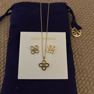 Tory Burch Kira Clover Necklace and Earrings